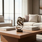 10" Modern Abstract Ribbon Decorative Sculpture, Knot Sculptures,Home Decor,Coffee Table Statues,Dining Living Room Desk Decor（Bronze Colored） - Image 4