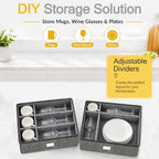 UFORU Cup and Mug Storage Box with Dividers Handles, 2 Packs Holds 24 Cups - Image 7