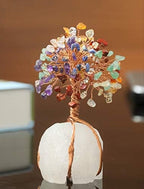 Crocon® 7 Chakra Crystals Tree of Life with Quartz Base, Birthday Gifts for Women, Men, Crystal Room & Home Decor, Birthday Gifts for Mom, Crystals and Healing Stones for Sister Presents, Money Tee - Image 5