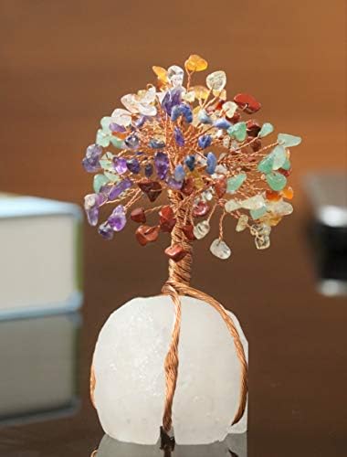 Crocon® 7 Chakra Crystals Tree of Life with Quartz Base, Birthday Gifts for Women, Men, Crystal Room & Home Decor, Birthday Gifts for Mom, Crystals and Healing Stones for Sister Presents, Money Tee - Image 5