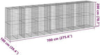 vidaXL Gabion Basket with Cover 275.6"x39.4"x78.7" Galvanized Iron - Image 3