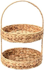 Household Essentials Water Hyacinth 2-Tier Tray, Natural - Image 5