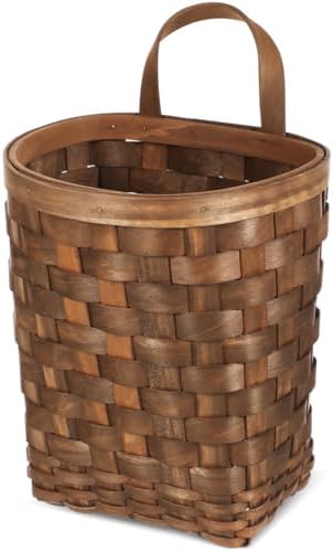 SHOWERORO Wall Storage Basket Hand-Woven Hanging Fruit Basket for Vegetables Snacks Candy and Seasoning Farmhouse Wall Hanging Flower for Kitchen Garden Home Decor 7.08 X 6.69 X 5.31 in by SHOWERORO