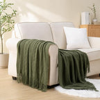 BATTILO HOME Olive Green Throw Blanket for Couch, 50"x60" - Image 5