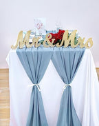 10 Pieces Dusty Blue Chiffon Table Runner 27x120 Inches Wedding Table Runner Romantic Sheer Chiffon Fabric for Wedding Bridal Baby Shower Decorations - Image 2