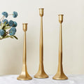 Iron Taper Candle Holder Set of 3 15.5" 14" 12" Decorative Modern Vintage Metal Tall Candlestick Holders for Wedding, Dinning Table,Mantle, Party Decoration（3, Antique Brass） by Unknown