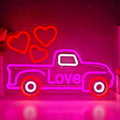 Valentines Day Neon Sign Valentines Truck Led Sign Dimmable Neon Heart Light Red Truck Valentine Window Lights Gift for Girlfriend Couples Anniversary Decor by hhuohuona