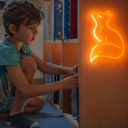 Fox Neon Sign for Kids Bedroom Nursery, Cute Woodland Animal Wall Decor - Image 3