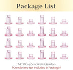 Hewory Pink Taper Candle Holders Bulk: 24PCS Glass Candlestick Holders - Image 6