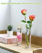 16PCS Glass Cylinder Bud Vases, 7.48" H x 1.81" W, Clear - Image 2