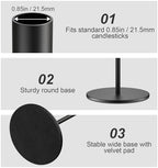 zeochyni Set of 24 Black Taper Candle Holder Bulks for Wedding, Party Decor - Image 5