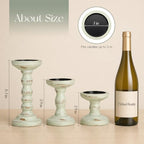 Candeldo Wood Candle Holder for Pillar, Sage Green Farmhouse Decor - Image 3