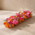 36inch Aisle Flower Garland with Chiffon Sheer Drape, Bright Multi-Color Rose with Hydrangea & Chrysanthemum Artificial Flowers, Floral Runner for Wedding Arch, Backdrop, Table Decor, Ceremony Pathway by Unknown
