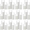 72 Pcs Pillar Candles and Glass, 2.6'' X 4.7'', 5.9'', 7.9'', White by Shihanee