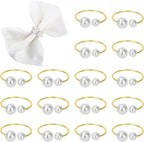 KPOSIYA Pearl Napkin Rings Set of 50 Gold Napkin Holder for Table Decor by KPOSIYA