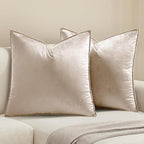 MIULEE Decorative Champagne Velvet Euro Sham Throw Pillow Covers 24x24 Inch by MIULEE