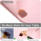 Maxpearl Faux Leather Placemats Set of 6, Easy to Clean, Light Pink - Image 3