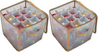 Simplify 64 Count Ornament Storage Box | Plastic | Decorative Organizer | Storage Bin | Gold | L12 x W12 x H12 (Pack of 2) by Simplify