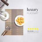 LEXMORE PlaceMats Set of 12 Vinyl/Plastic Woven Place Mats for Kitchen Table Indoor/Outdoor Washable PlaceMat Wipeable Dining Table Mats(Gold Dune) - Image 2
