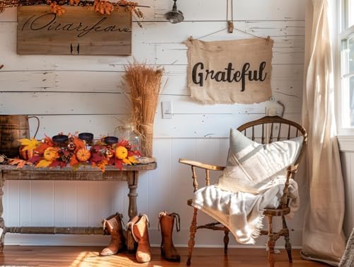 Fall Candle Holder Centerpiece for Table – Thanksgiving Table Decor with Pumpkins, Maple Leaves,Autumn Harvest Decoration with 3 Candle Holders for Dining Table, Fireplace & Home Decor - Image 5