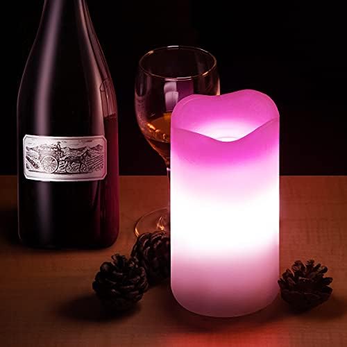 XingsLight Valentines Day Decorations Flameless Candles with Romantic Pink Heart Projector Lights Battery Operated LED Candle with Remote and Timer,2 Pack - Image 3