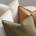 MIULEE Brown Boho Linen Decorative Pillow Covers 20x20 Inch Pack of 4 - Image 6