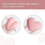 AELS Heart Shaped Pillow, Set of 2, Heart Decorative Throw Pillows, Soft Velvet Love Pillows with Faux Fur Fringe, Cute Pillow 20 & 16 Inches, Valentines Day Decorations, Wedding Decor, Pink - Image 5