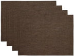 Solino Home 100% Pure Linen Placemats Brown, Athena 14 x 19 in, Set of 4 by SolinoHome