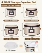 punemi China Storage Containers, 4-Pack Hard Shell Plate & Dish Cases - Image 2