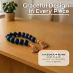 Mango Wood Decorative Object Garland – Table and Shelf Accent for Living Room, Coastal Farmhouse Decorative Objects and Home Decor Styling Detail – 32", Blue & Green Finish - Image 6