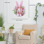 Easter Wreaths for Front Door with Lights,Easter Door Wreath,Easter Mesh Wreath,Bunny Spring Colorful Easter Decorations Holiday Ornament for Home Indoor Outdoor Supplies (Pink Bunny Butt) - Image 6