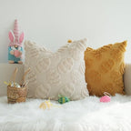 JOJUSIS Decorative Pillow Covers Pack of 4 Throw Pillowcases Faux Fur Couch Cushion Easter Egg 24 x 24 Inch - Image 2