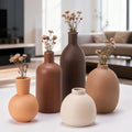 Modern Ceramic Vase Set of 5, Vases Home Decor Rustic Farmhouse Decorative Vase for Bouquet Dried Fresh Flowers, Table Living Room Kitchen Bedroom by VASETOPIA