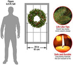 National Tree Company 24in Unlit Frosted Berry Artificial Christmas Wreath - Image 3