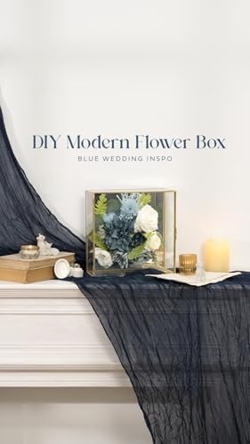 Ling's moment Artificial Wedding Flowers Combo, Dusty Blue & Navy, Deluxe - Image 4
