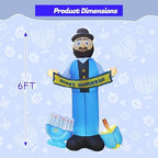 6FT Hanukkah Inflatable Decorations Menorah and Dreidel, Happy Hanukkah Blow up Decorations, Built-in LEDs for Chanukah Decor Front Garden Lawn Yard Patio Outdoor - Image 4