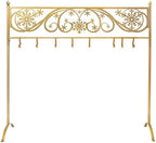 Red Co. 38” Snowflake Scroll Metal Freestanding Christmas Stocking Holder Stand with 8 Hooks, Gold - Image 2