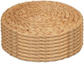 Round Woven Placemats Set of 8，Rattan Placemats Natural Hand-Woven Water Hyacinth Placemats Farmhouse Weave Place Mats Table Mats for Dining, Table,Kitchen,Wedding by Werdast