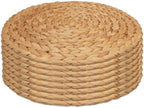 Round Woven Placemats Set of 8，Rattan Placemats Natural Hand-Woven Water Hyacinth Placemats Farmhouse Weave Place Mats Table Mats for Dining, Table,Kitchen,Wedding by Werdast