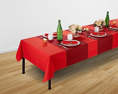 Disposable Table Runner for Dining Table, 16" 20-Pack Linen-Like Burgundy Paper Table Runners for Party, Wedding Or Event - Image 6