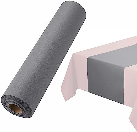 Disposable Table Runner for Dining Table, 16" 20-Pack Linen-Like Grey Paper Table Runners for Party, Wedding Or Event by BloominGoods