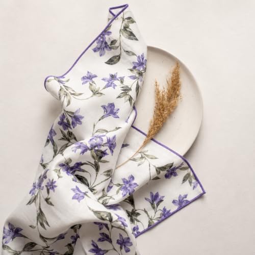 100% Cotton Printed Cloth Napkins Set of 6, 18x18 Inch Reusable Dinner Napkins, Soft Washable Floral Table Napkins for Dining, Parties & Hosting - Lavender Vine - Image 7