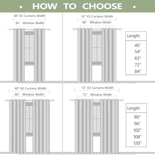KOUFALL Small Window Curtains 45 Inch Length for Kitchen,2 Panels Set Blackout Grommet Short Room Darkening Shades Blinds for Bedroom Windows Nursery,60 Wide,Cream Off White Ivory Beige - Image 3