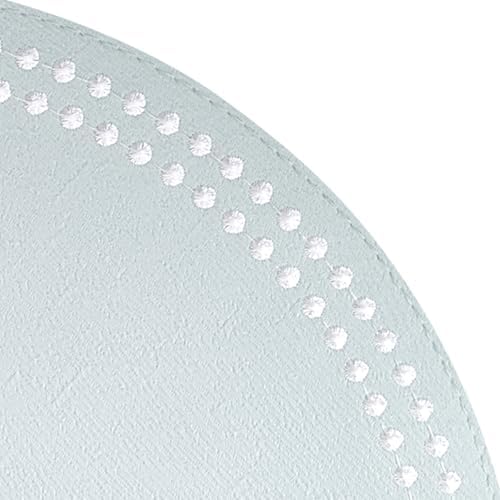 Bodrum Pearls Round Embroidered Placemats Set of 4 – 15" Elegant Table Mats for Dining, Weddings & Special Occasions, Decorative, Wipe-Clean Vinyl Placemats, Celadon/White - Image 2