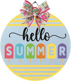 Wood front door sign Wood sign Home decor Welcome sign Sign for front door House warming gift Wedding gift (Popsicle Summer, 30" Width) by Unknown