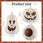 Tioncy Halloween Decor Terracotta Jack O Lantern Pumpkin Decor,Beige - Image 2