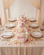 36inch Aisle Flower Garland with Chiffon Sheer Drape, Pastel Pink & White Rose with Sakura Artificial Flowers, Floral Runner for Wedding Arch, Backdrop, Reception Table Decor, Ceremony Pathway - Image 2