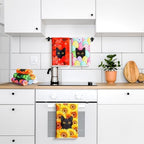 FuWeave Black Cat 20 Pcs Seasonal Holiday Kitchen Hand Towels Set - Image 2