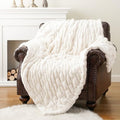 Battilo Soft Faux Fur Throw Blanket for Couch, Double Side, 60"x80", White by BATTILOHOME
