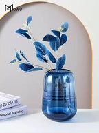 Modern Minimalist vase, Crystal Glass vase, Flower vase, Dried Flower vase(Blue) - Image 3